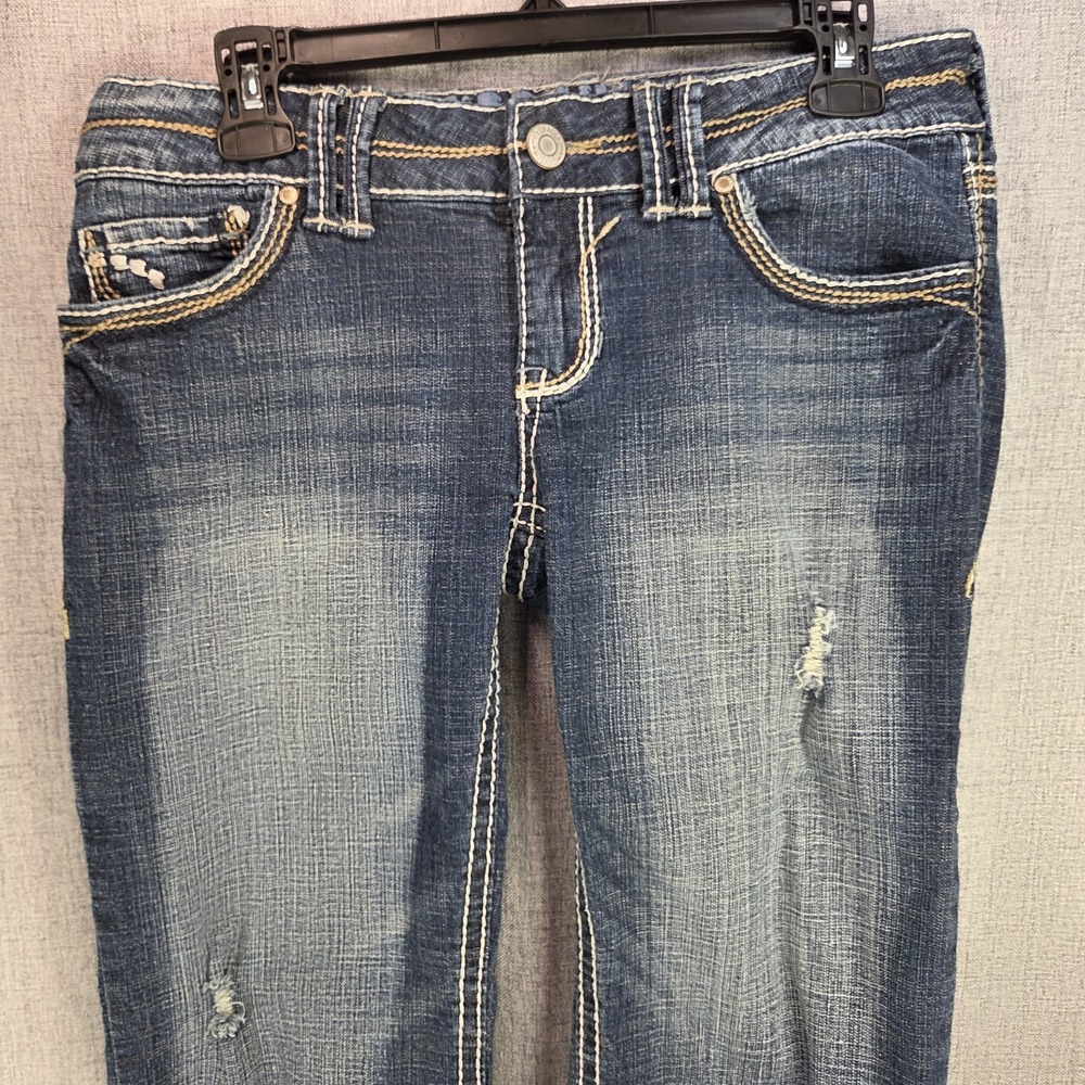 Hydraulic VTG Low Rise Capri Denim Jeans Jrs/Women 7/8 Cut Off Crop Y2K Festival